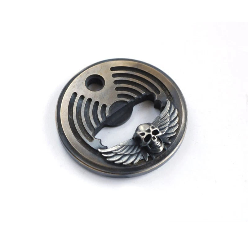 EDC Portable Retro Brass Skull Bottle Opener Necklace Bead Keychain Pendant Tool 07FC0E-D4 - KOEEK