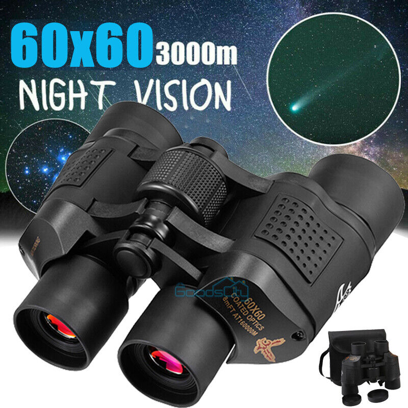 ny 60x60 HD Night Vision Militær Zoom Kraftig kikkert Teleskop Jakt og etui