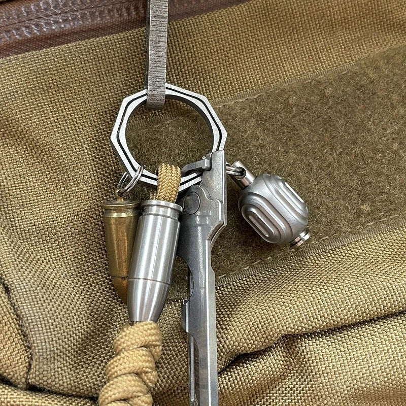 PC PEI Titanium Knife Bead Keychain Pendant Lanyard Paracord DIY EDC Accessories 07FC0E-D4 - KOEEK