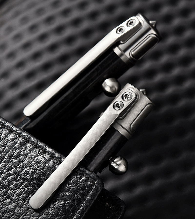 Titanium Carbon Fiber Pocket Ballpoint Pen Working Signature Pen Outdoor EDC 07FC0E-D4 - KOEEK