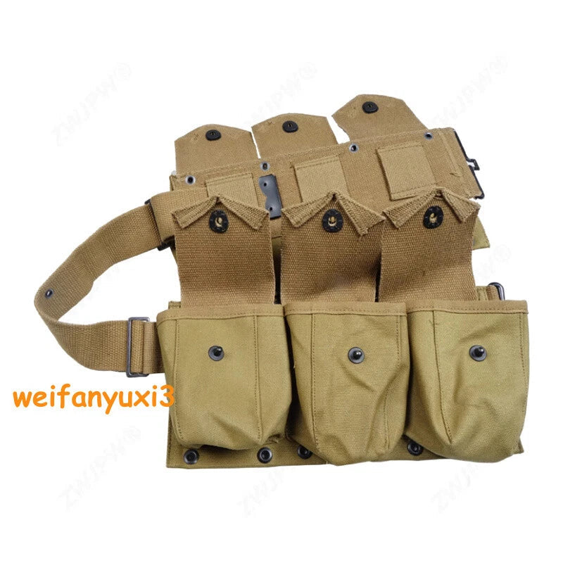 Replica World War II US Army B.A.R. 6 Bags khaki Money Belt Button Closure Bags 07FC0E-D4 - KOEEK