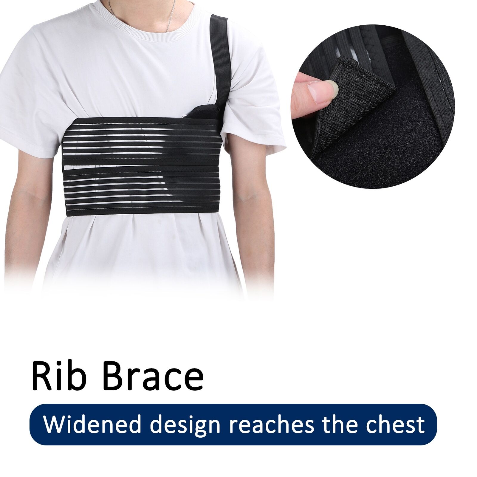 new (L)Adjustable Broken Rib Brace Elastic Chest Wrap Belt Unisex Men Women HGF koeek - KOEEK