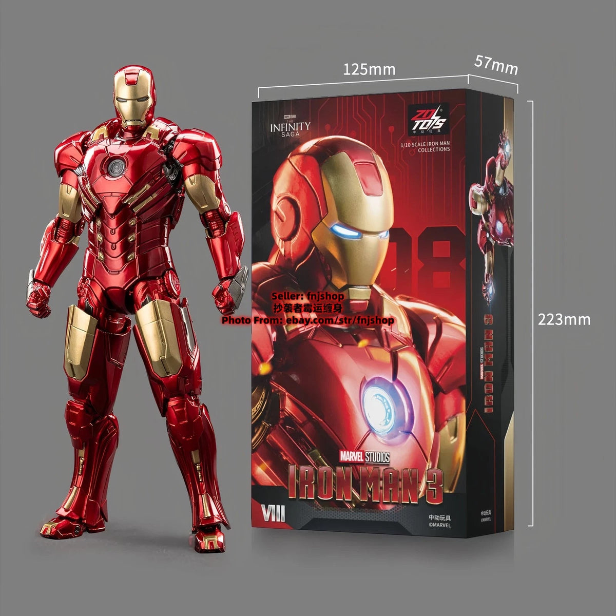 Hot- ZD TOYS Iron Man 3 Series MK8 Mark8 1/10 Action Figure Boxed IN STOCK ZD_TOYS - KOEEK