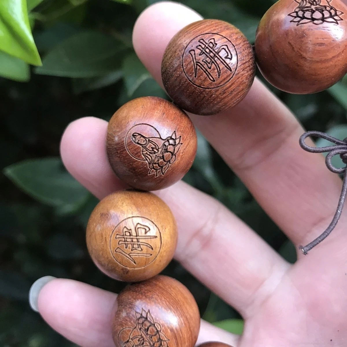 20mm*12 Natural Wood Buddhist Prayer Beads Guanyin Bracelet Men Woman  Gift 07FC0E-D4 - KOEEK