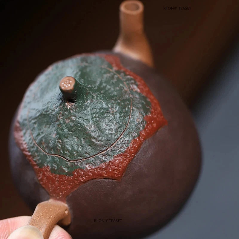 190ml Chinese Yixing Purple Clay Handcarved Eggplant Teapot Tea Infuser Kettle 07FC0E-D4 - KOEEK