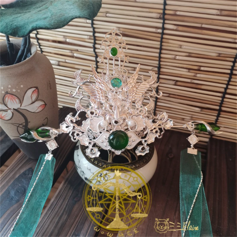 Scum Villain Self Saving System Shen Qingqiu Hair Crown Tassle Hairpin headdress 07FC0E-D4 - KOEEK