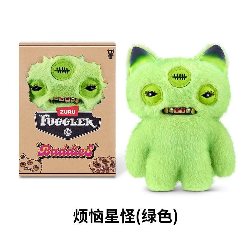 In Stock FUGGLER Baddies Series Annoyed Alien Green Cute Ugly Monster Plush Toy 07FC0E-D4 - KOEEK