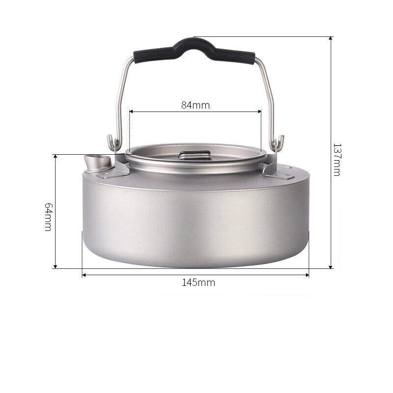 Outdoor 600ml Titanium Kettle Camping Travel Light Tea Kettle Coffee Pot 07FC0E-D4 - KOEEK
