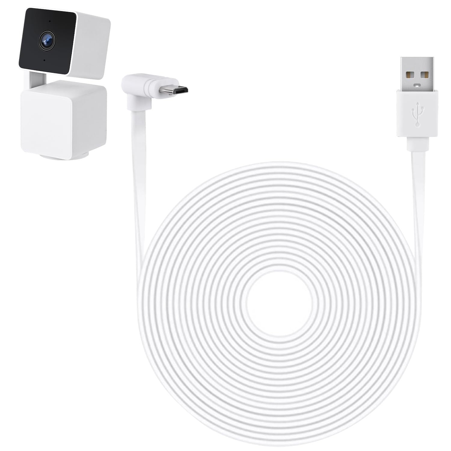 new 30FT Power Cable Compatible with WYZE Cam Pan V3, 90 Degree L-Shaped Flat... 07FC0E-D4 - KOEEK