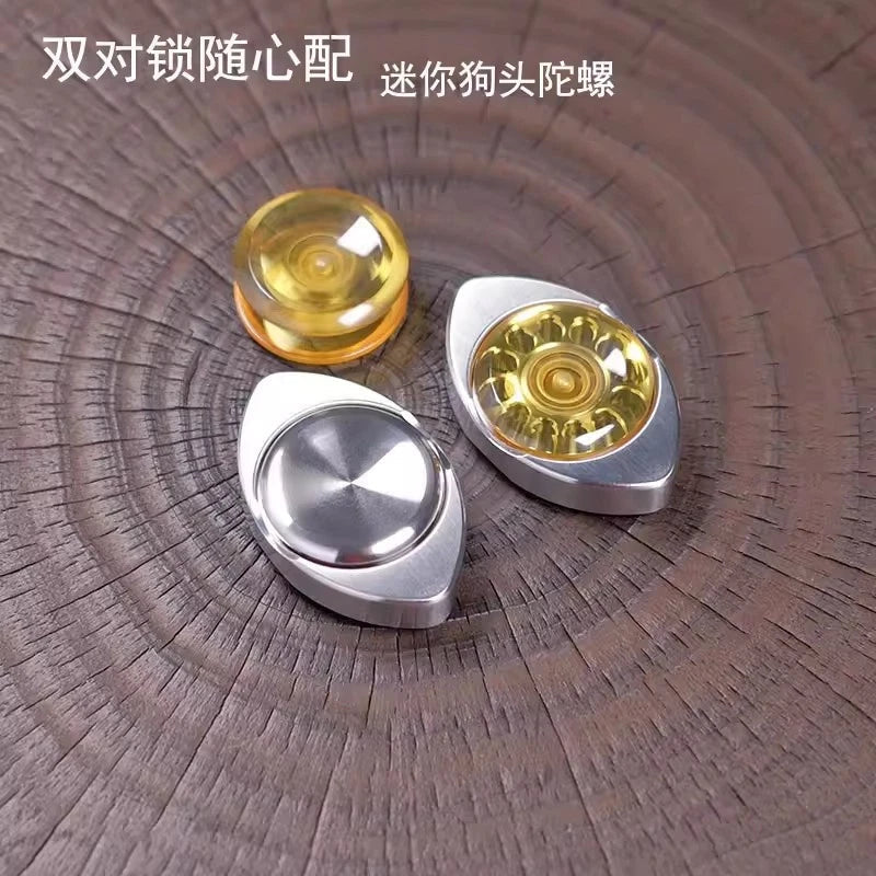 Haptic Toy Finger Fidget Spinner Pocket EDC Stainless Steel for Adults w PEI Cap 07FC0E-D4 - KOEEK