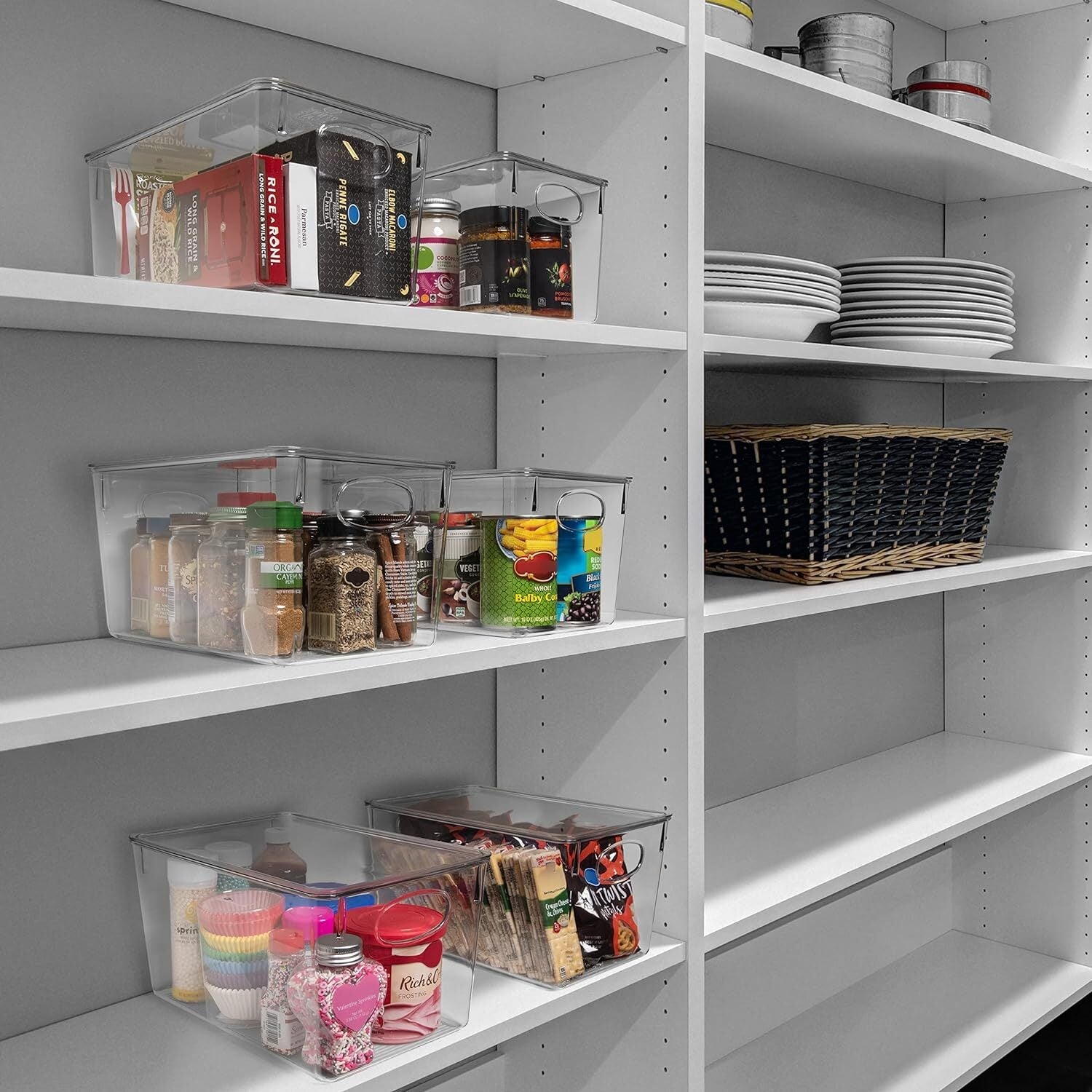new ClearSpace Plastic Storage Bins With lids – Perfect Pantry 4 Pack, Clear CLEARSPACE - KOEEK