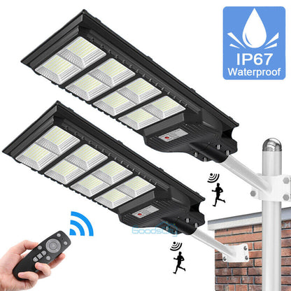 ny 2 STK 9900000000LM 800W Watt Kommersiell Solar Street Light Dusk To Dawn Road Lamp