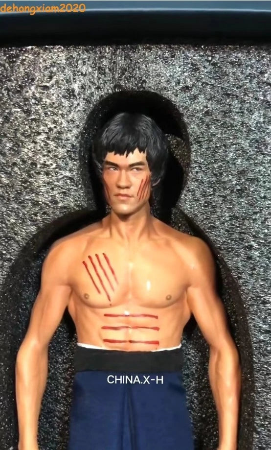 CHINA. X - H Bruce Lee 李小龙 Figure Statue Action Model Limited Two Heads  1/6 07FC0E-D4 - KOEEK
