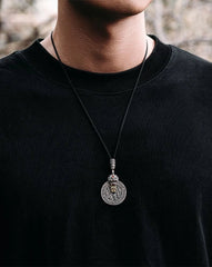 Rotating Taoist Pendant Necklace Pixiu Bagua Chinese Style  Charm 07FC0E-D4 - KOEEK