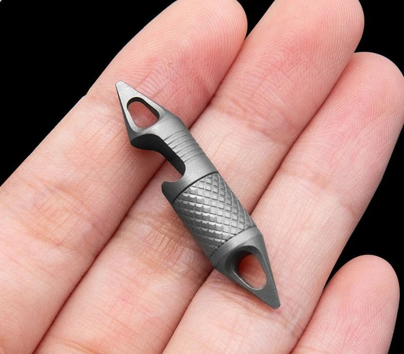 EDC Titanium Alloy Multi Tools Keychain Portable Double Keyrings Pendant Opener 07FC0E-D4 - KOEEK