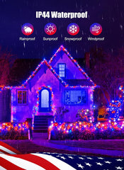 new Red White Blue String Lights Plug in - 100 Count, - Wire 07FC0E-D4 - KOEEK
