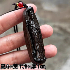 6cm Retro Agarwood Handmade Carve Guanyin Pendant Necklace Handicraft Chinese 07FC0E-D4 - KOEEK