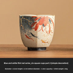 Blue and White Porcelain Master Cup Handpainted Lotus Koi Fish Tea Tasting Cup 07FC0E-D4 - KOEEK