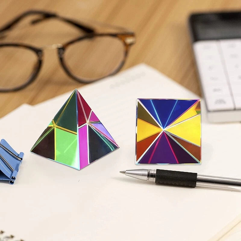 Optical Prism Pyramid Beautiful Decorations 50mm Christmas Cmy Cube Gift 07FC0E-D4 - KOEEK