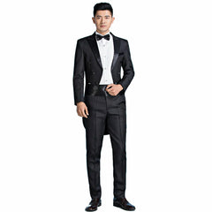 Tuxedo Morning Tailcoat Men Jacket Pants Suit Outfit Evening Tails Frock Coat 07FC0E-D4 - KOEEK