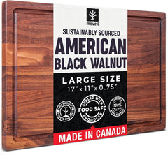 Walnut Wood Cutting Board for Kitchen, Reversible Wooden Chopping Board 07FC0E-D4 - KOEEK