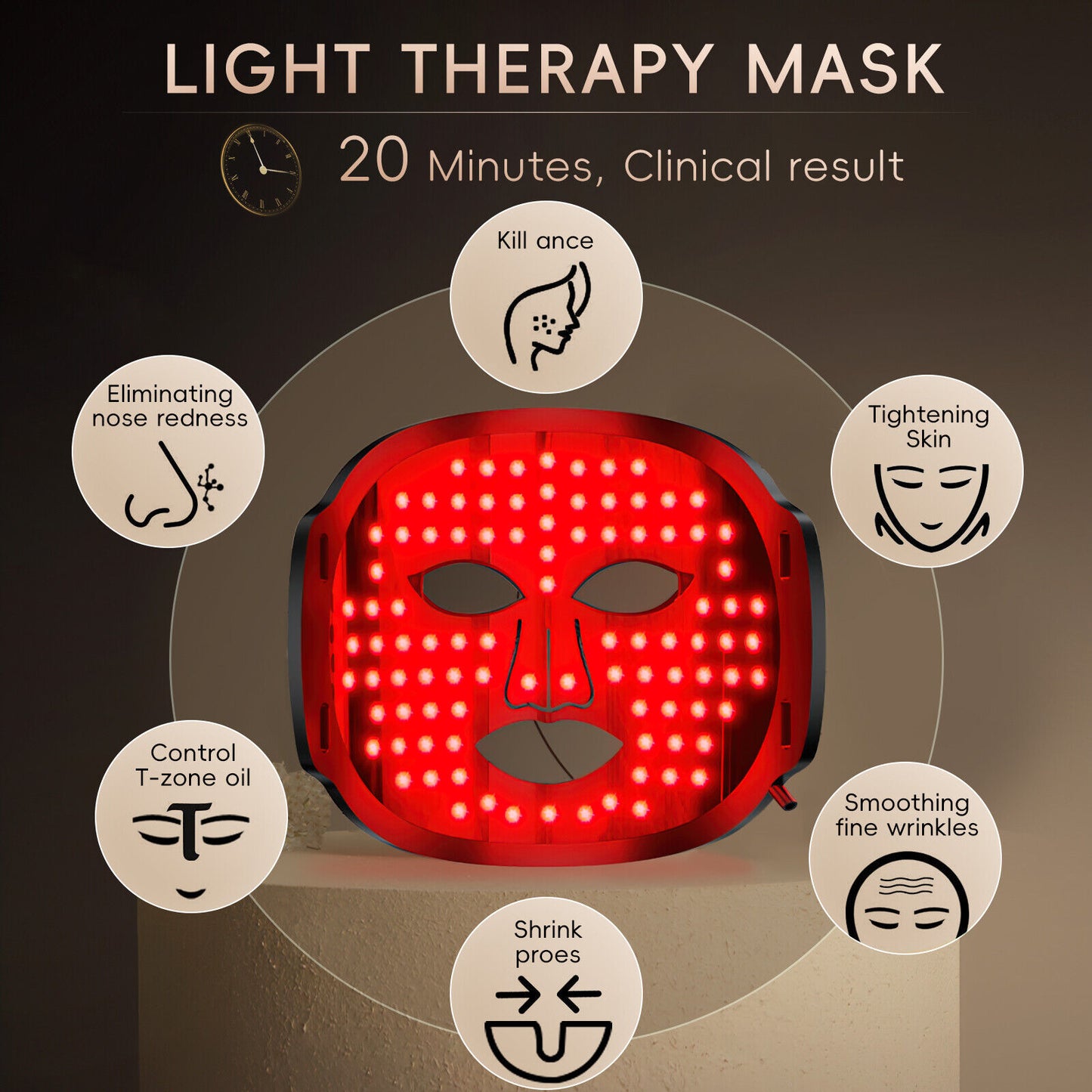 new Photon LED Light Face Mask Facial Skin Care 7 Colors Rejuvenation Beauty Machine