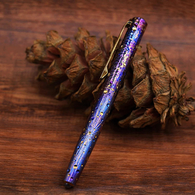 Titanium Pocket Fountain Pen 0.5 Nib Business Signature ink Pen Gift Pen EDC 07FC0E-D4 - KOEEK