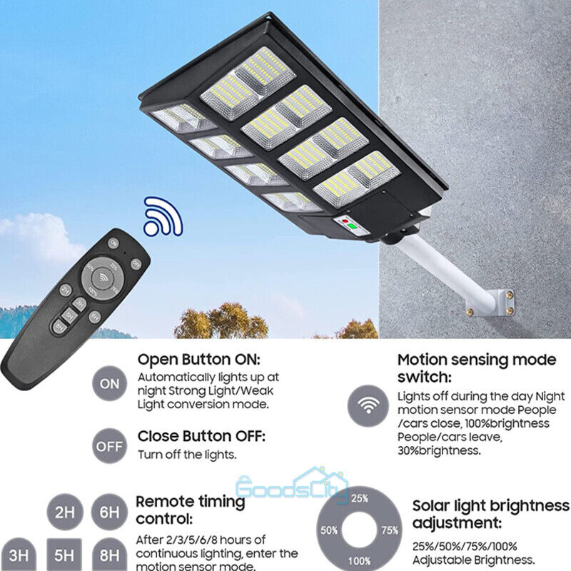 nye Solar Street Lights Commercial 6500K for Basketball Court Road Playground 2 PACK