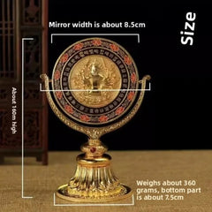 16cm Copper Enamel Mirror Tibetan Tantric Buddhism Supplies Feng Shui Decoration 07FC0E-D4 - KOEEK