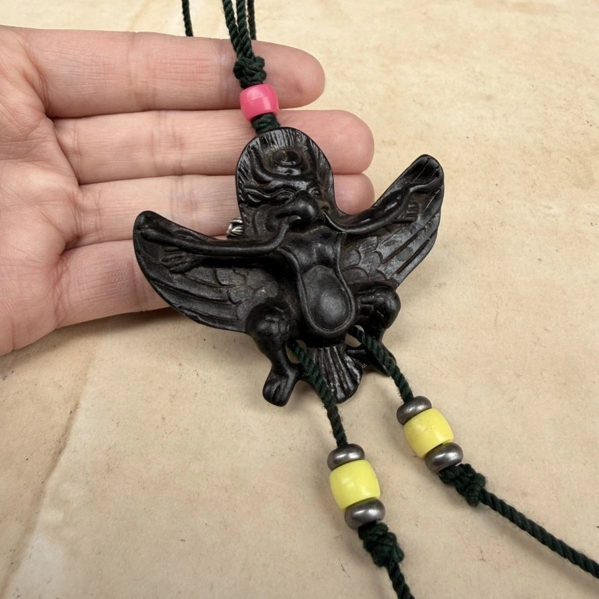 Tibetan Garuda Pendant Amulet Brass Bird Necklace Collectible 07FC0E-D4 - KOEEK