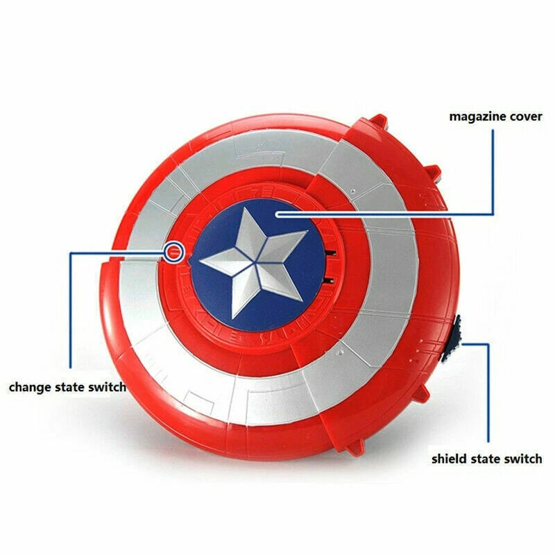 Marvel Cosplay Captain America M416 Electric Shield Soft Bullet Launcher Kid Toy 07FC0E-D4 - KOEEK