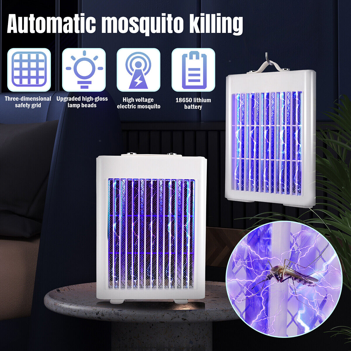 ny Lampara Mata De Insectos Moscas Mosquitos Electrico Exterminador Para Casa