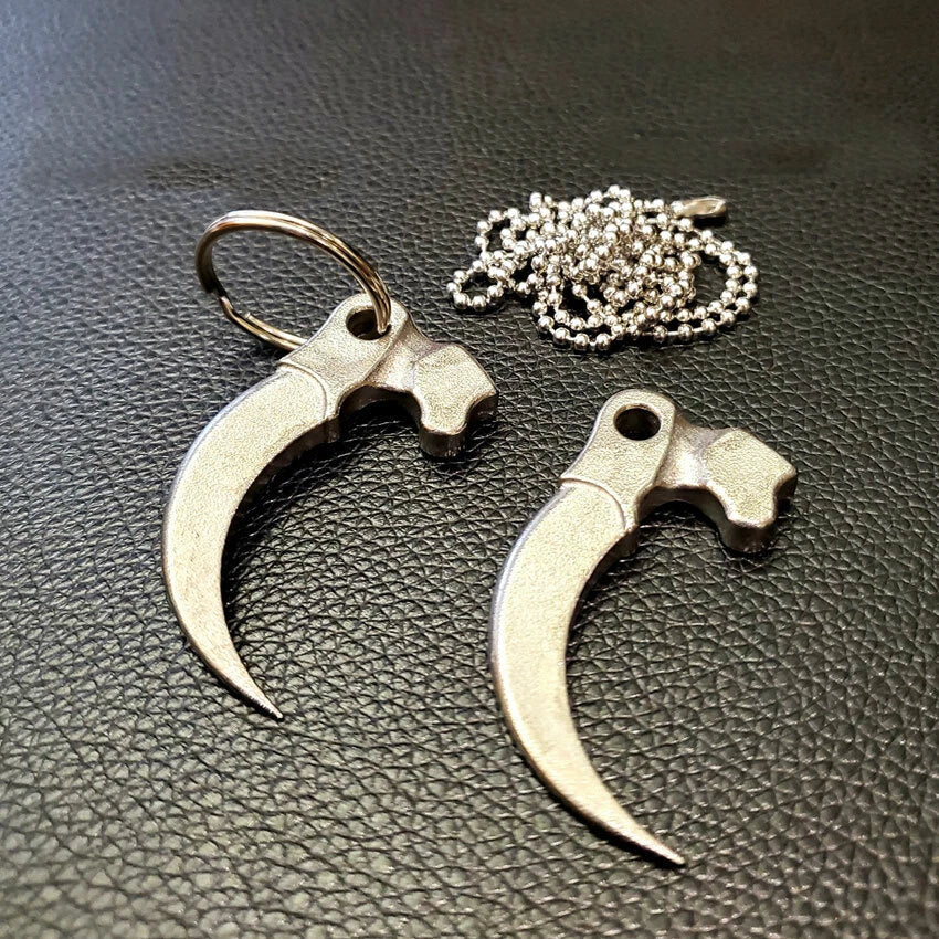 Stainless Steel Keychain Eagle Claw Necklace Pendant Bead Unpacking Box Tool 07FC0E-D4 - KOEEK