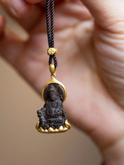 Yellow Jambhala Pendant Buddha Necklace Ethnic  Charm Vintage Chinese 07FC0E-D4 - KOEEK