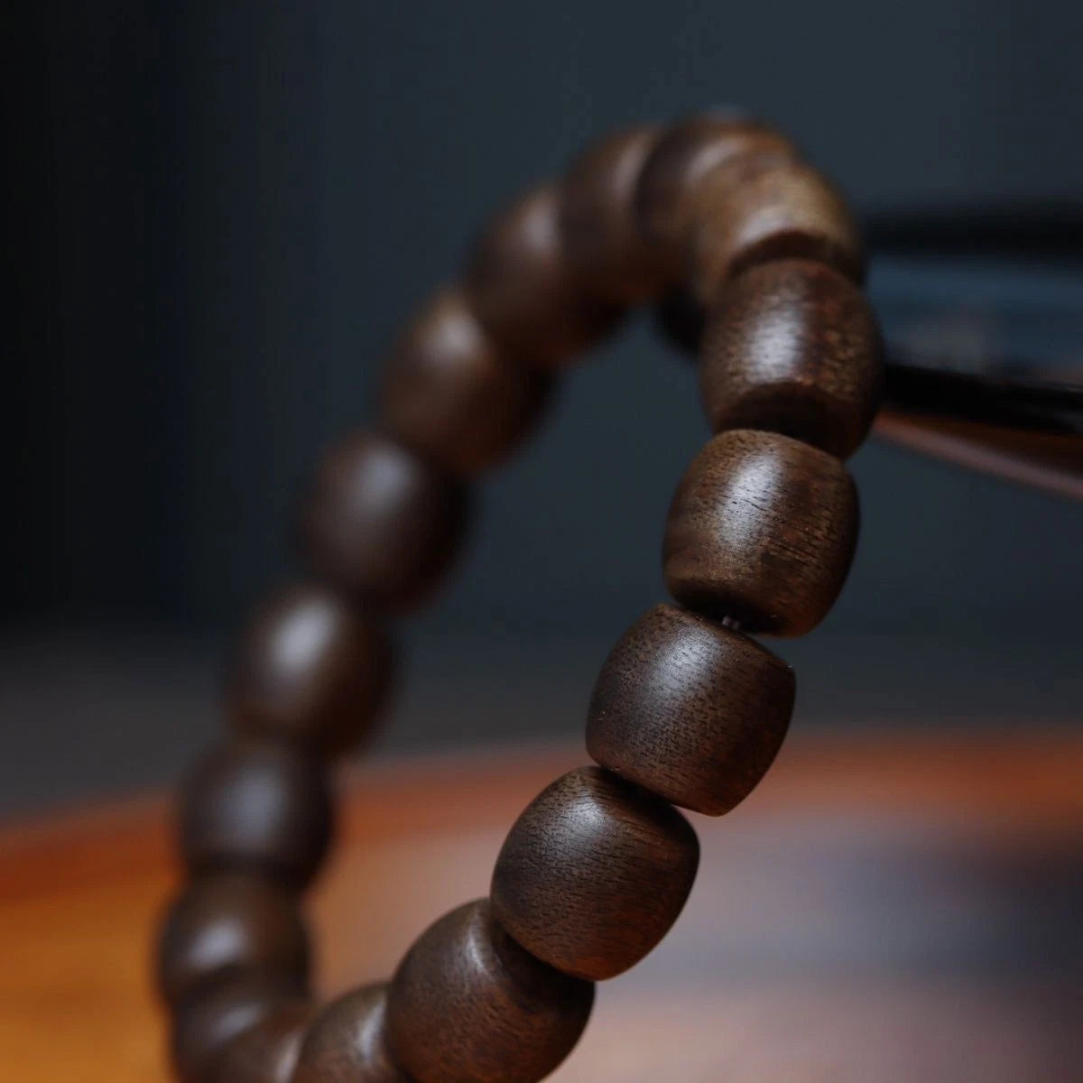 Kynam Agarwood Bracelet Multi Circle Drum Beads Vietnam Prayer Bead Jewelry 07FC0E-D4 - KOEEK