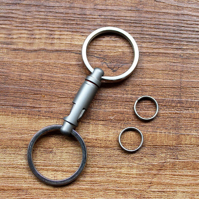 TC4 Titanium Insert Buckle Mini Portable Elastic Key Chain Key Ring Pendant EDC EDC - KOEEK