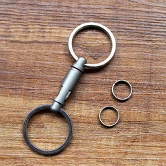 TC4 Titanium Insert Buckle Mini Portable Elastic Key Chain Key Ring Pendant EDC EDC - KOEEK
