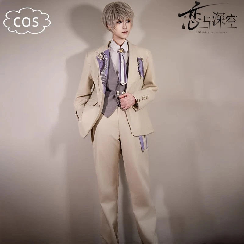 Love and Deepspace Xavier Cosplay Costume Suit Full Set Blazer Pants Shirt Tie 07FC0E-D4 - KOEEK