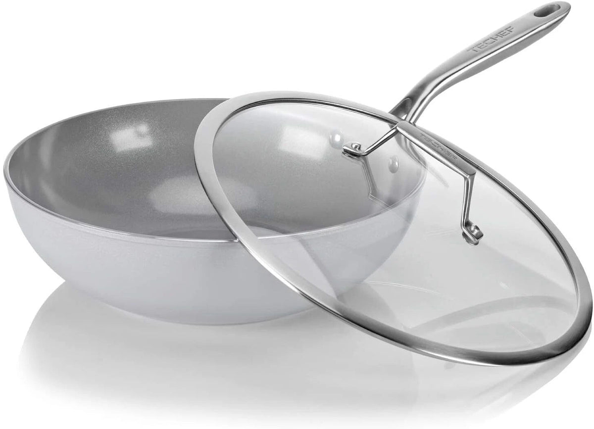 12-inch ceramic nonstick skillet/wok, (PTFE and PFOA free inside and out) 07FC0E-D4 - KOEEK