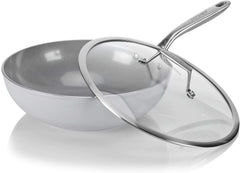 12-inch ceramic nonstick skillet/wok, (PTFE and PFOA free inside and out) 07FC0E-D4 - KOEEK