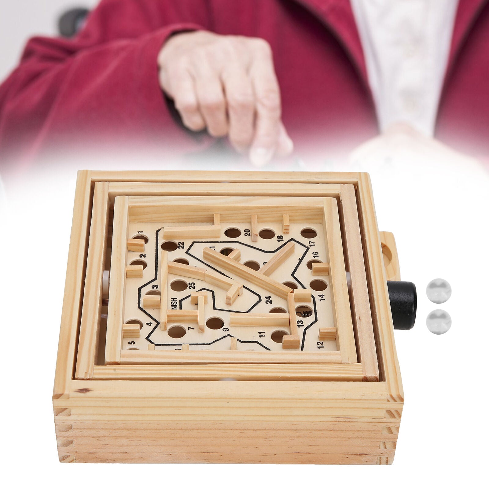 new Wooden Maze Puzzle Toy Balances Board Table Maze Game Prevent Dementia For E HPT koeek - KOEEK