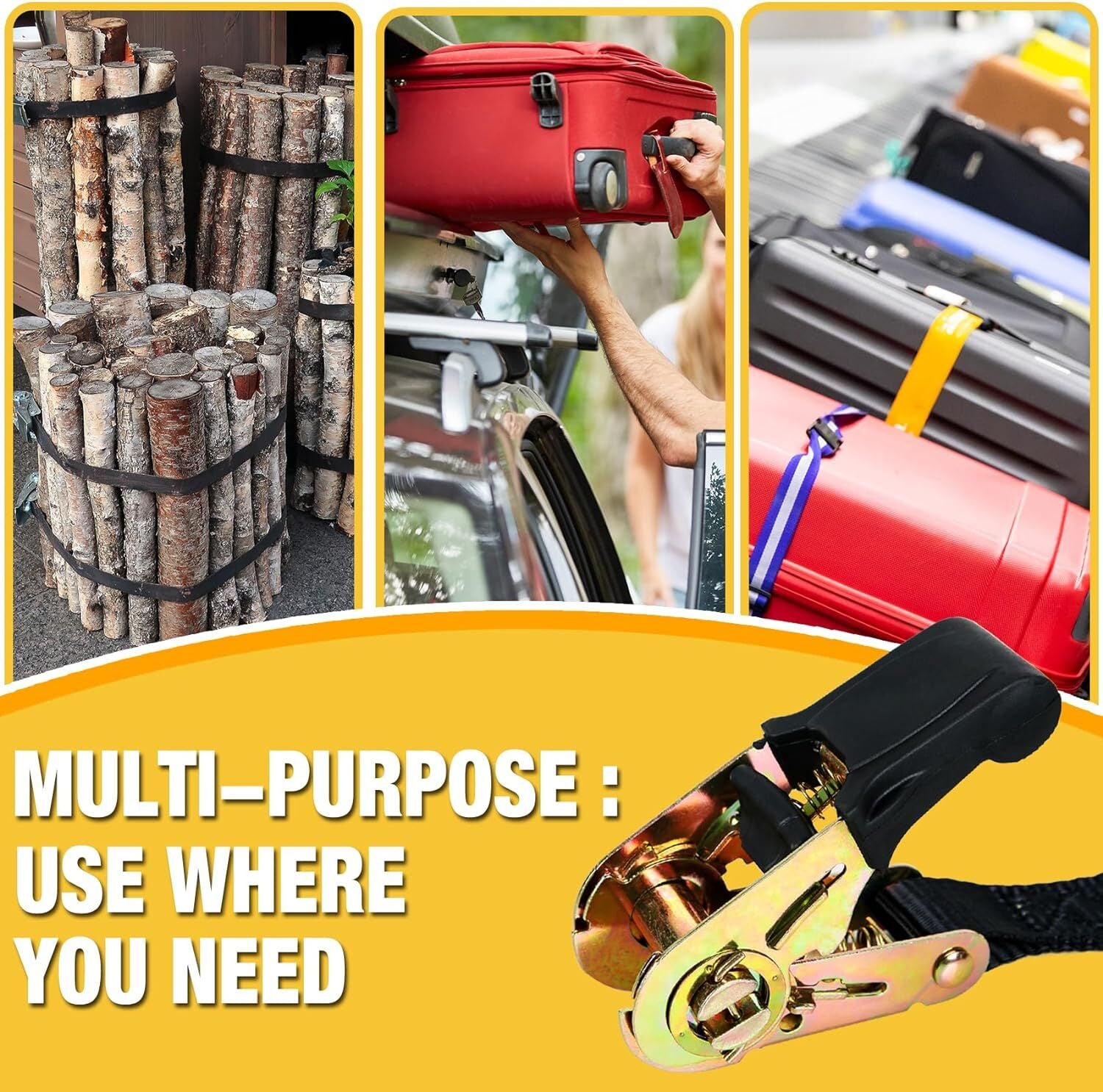 new Endless Ratchet Tie Down Straps,Du-Rable Nylon Black 1in x 7ft-2p, 07FC0E-D4 - KOEEK