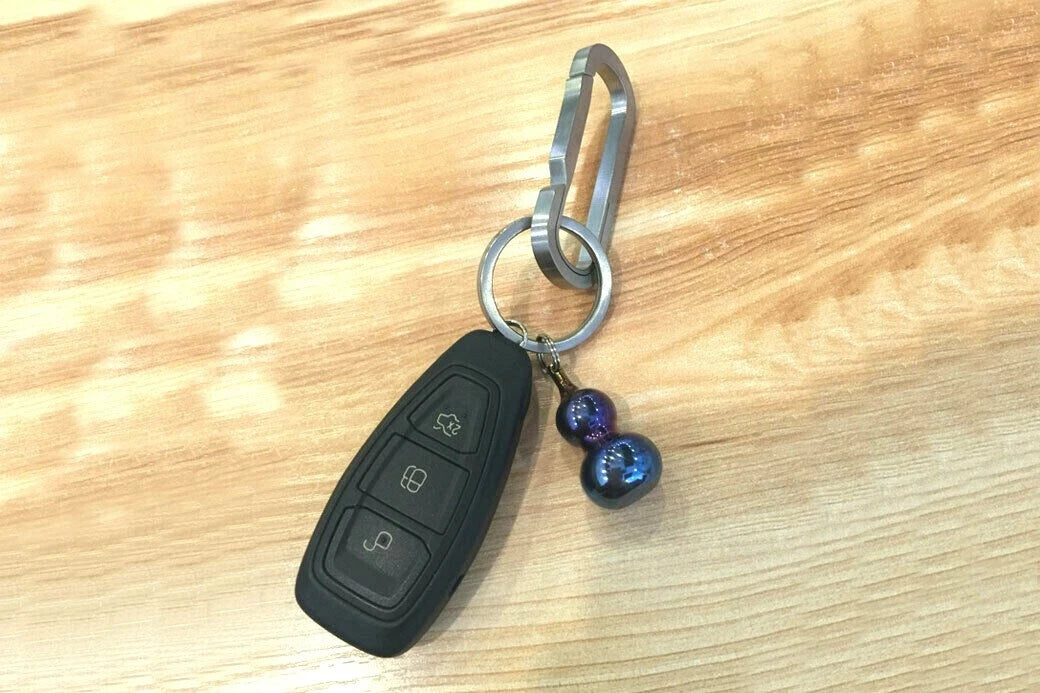 Tiremet Titanium Ti Gourd Type Keychain EDC Necklace Pendant Zipper Hea33F TIREMET - KOEEK