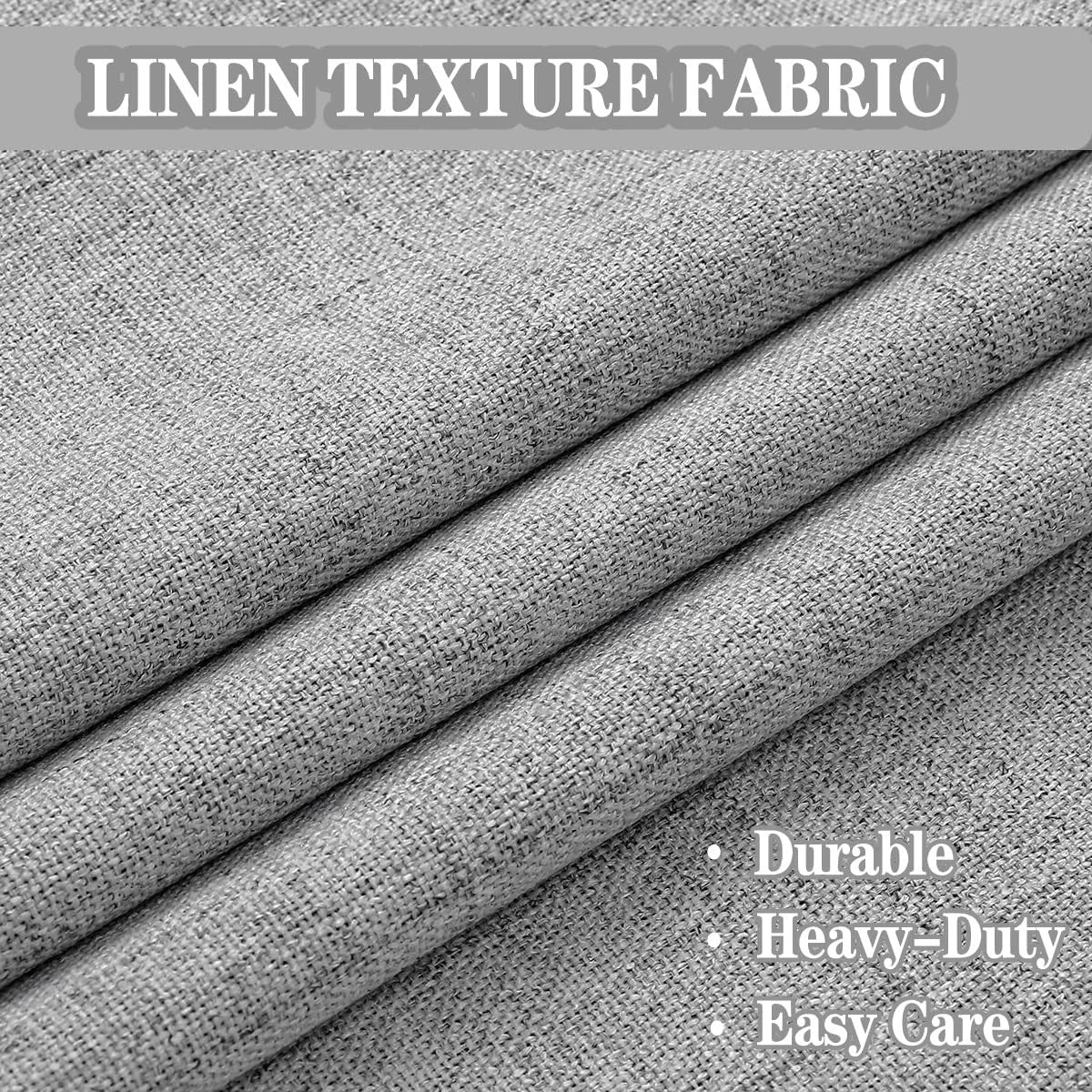 Total Blackout Bedroom Window Curtains Linen Textured Blackout, 2 Panels，Grey 07FC0E-D4 - KOEEK