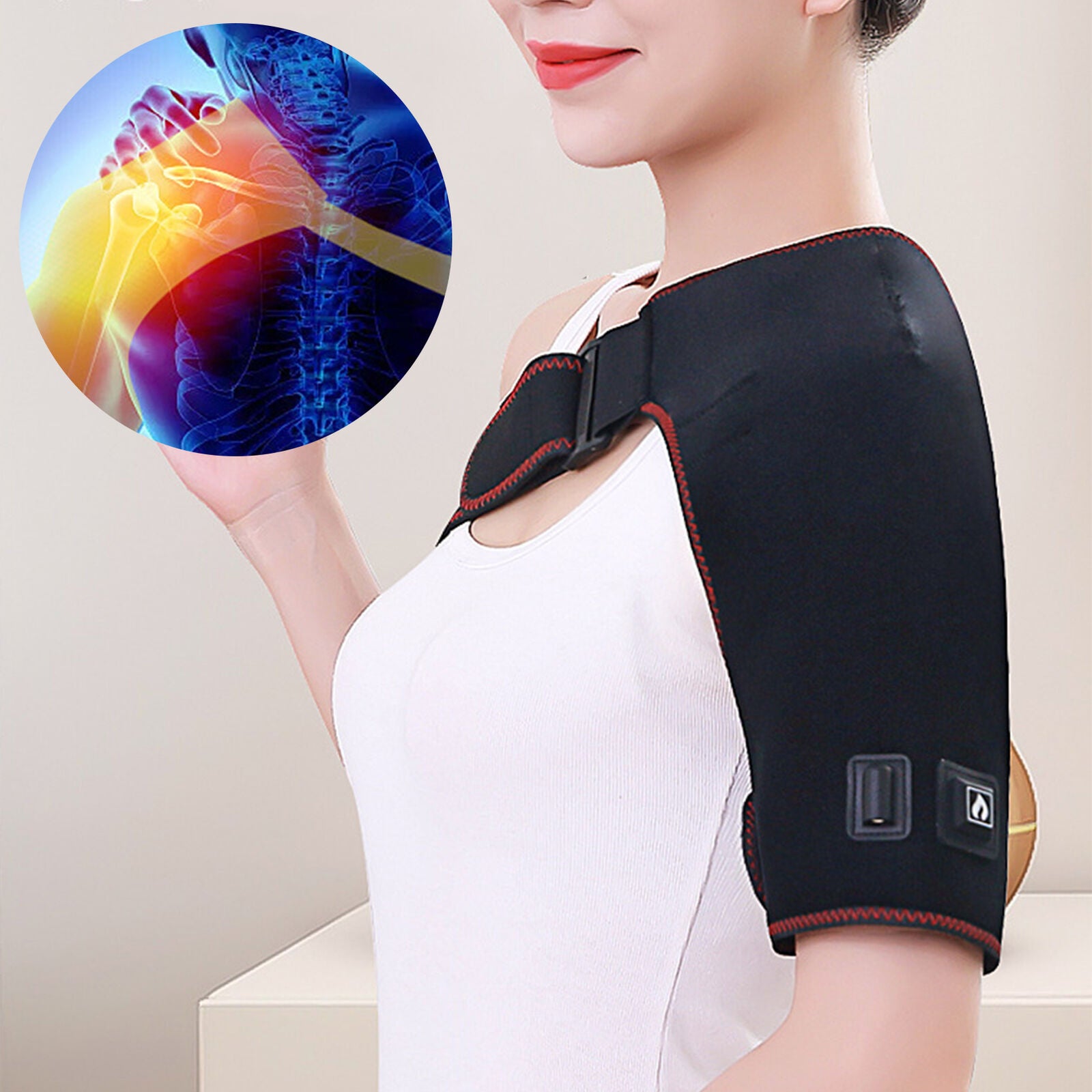 new Electric Heated Shoulder Brace Wrap Elbow Vibration Massager Joint Pain Relief koeek - KOEEK