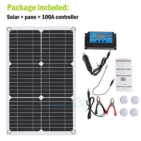 ny 400W Watt Mono Solcellepanel 12V Lading Off-Grid Batteristrøm RV Home Boat Camp