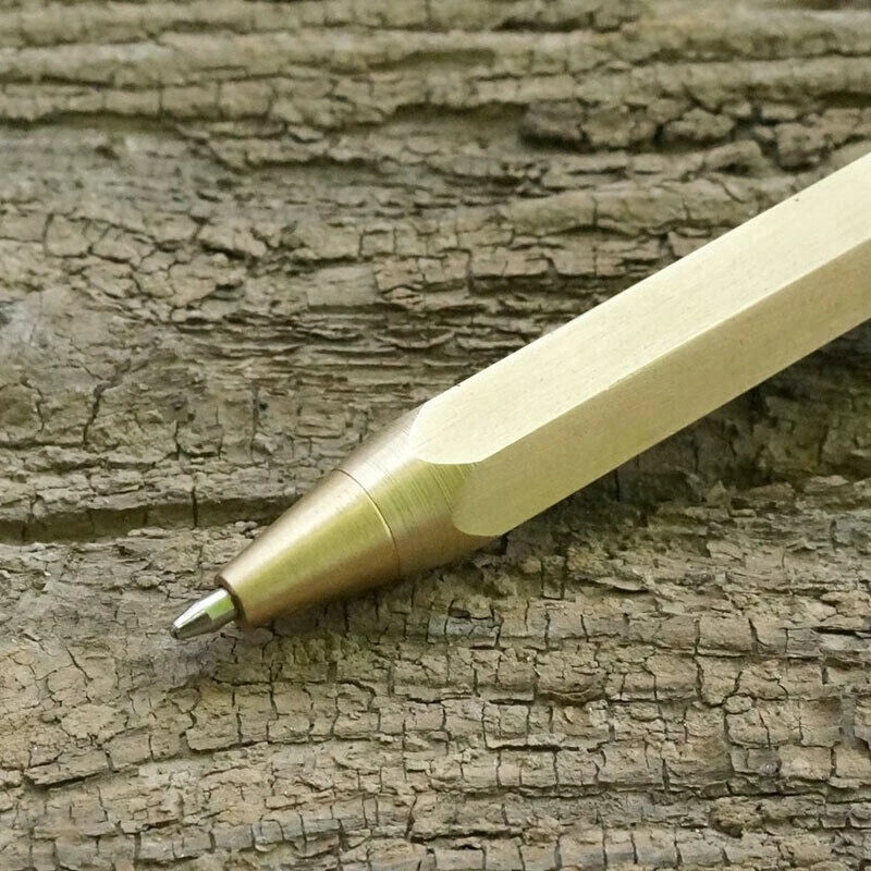 Hot Mini Handmade Six-Edg Brass Ball Pen Bolt Action Pen Pocket Keychain EDC Pen 07FC0E-D4 - KOEEK