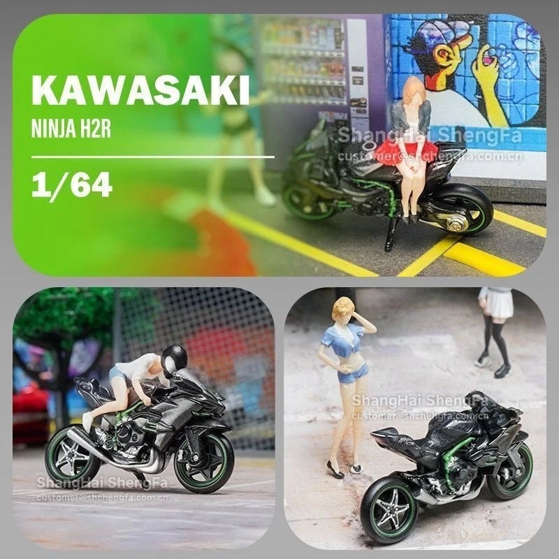 1/64 Kawasaki H2R Diecast Miniature Motorcycle Model Static Display Desktop 07FC0E-D4 - KOEEK