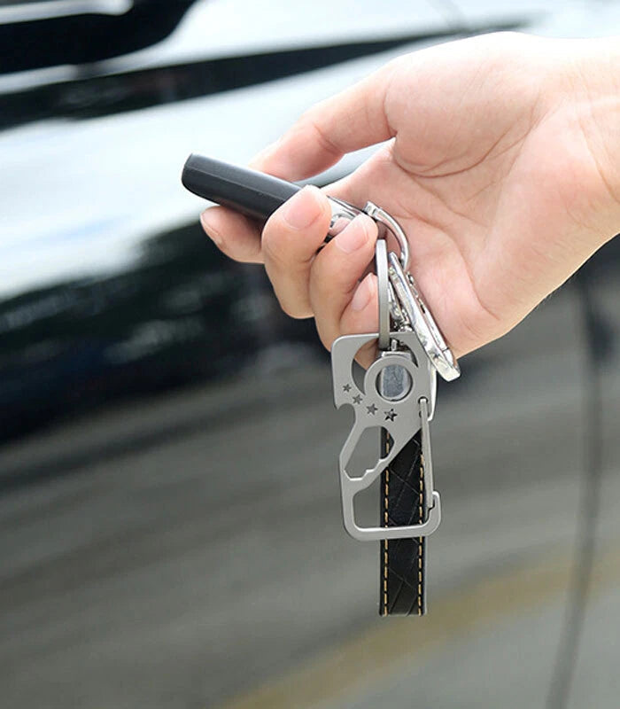 Titanium Alloy Pocket Key Chain Carabiner Bottle Opener Wrench Outdoor Multi EDC 07FC0E-D4 - KOEEK