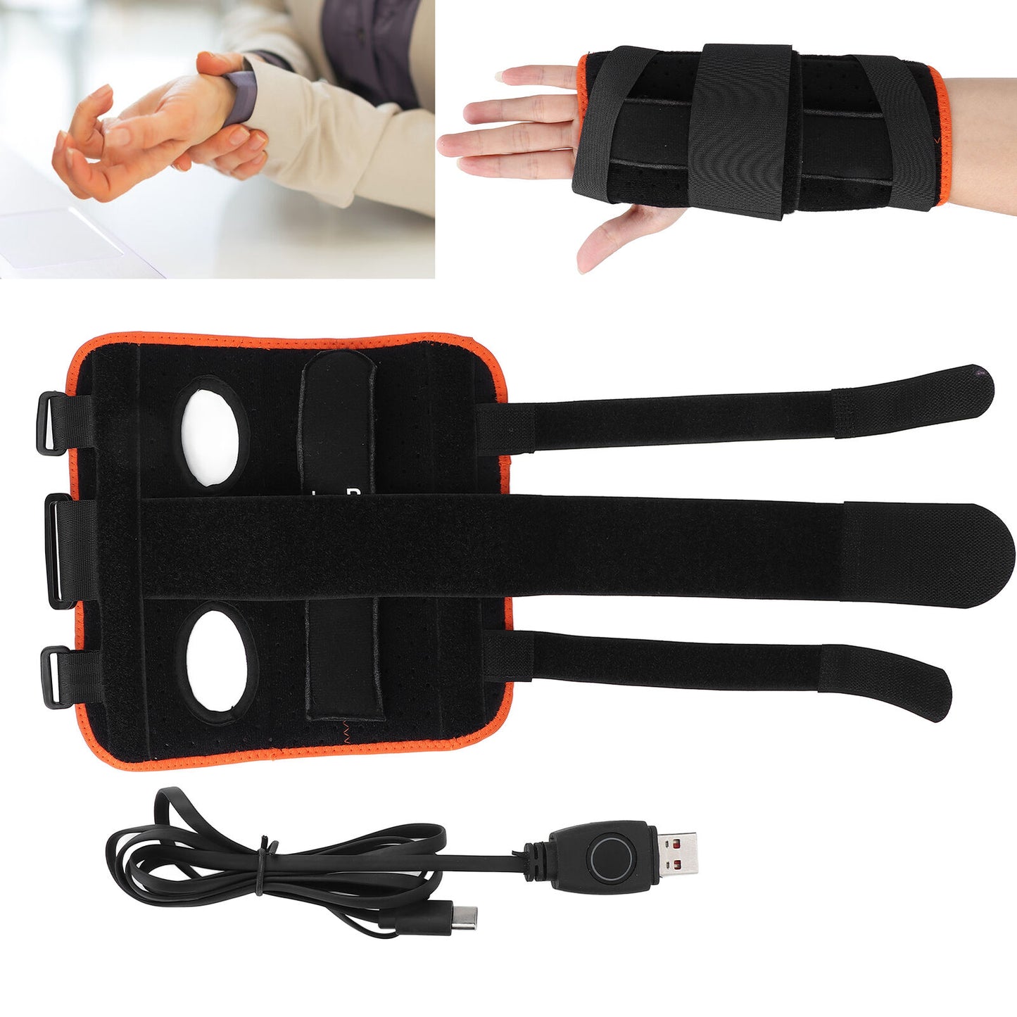 new Wrist Hand Pad Wraps Electric Heated Hand Wrist Brace For Tunnel Syndrome HGF koeek - KOEEK